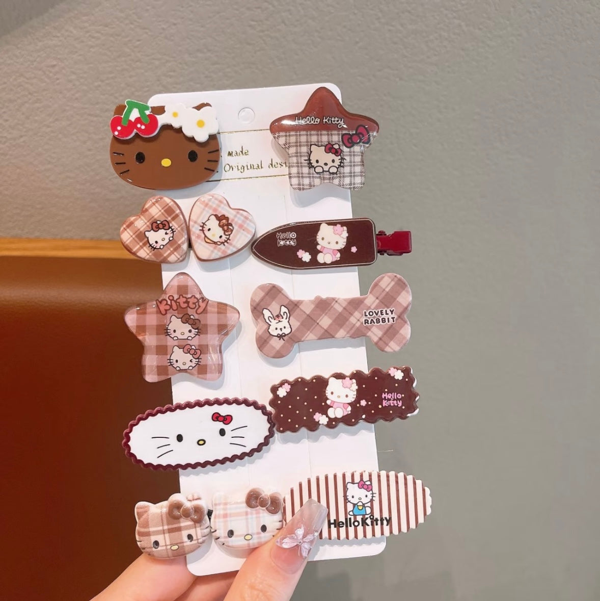 KT Hair Clips Set of 10, Acrylic Hair Clips