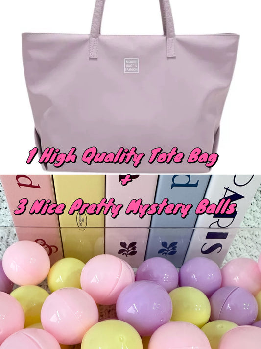 Large Capacity Tote Bag & 3 Nice Pretty Mystery Balls