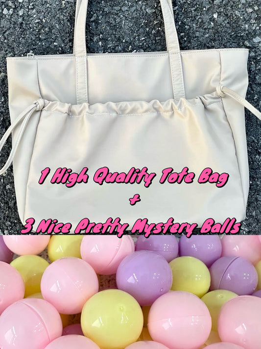 Puffer Tote Bag & 3 Nice Pretty Mystery Balls