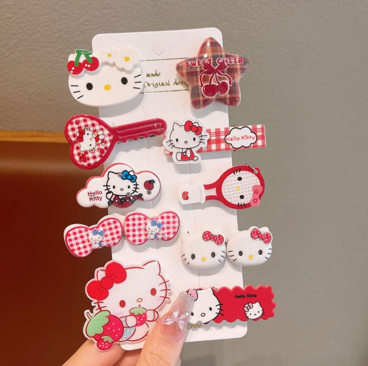 KT Hair Clips Set of 10, Acrylic Hair Clips