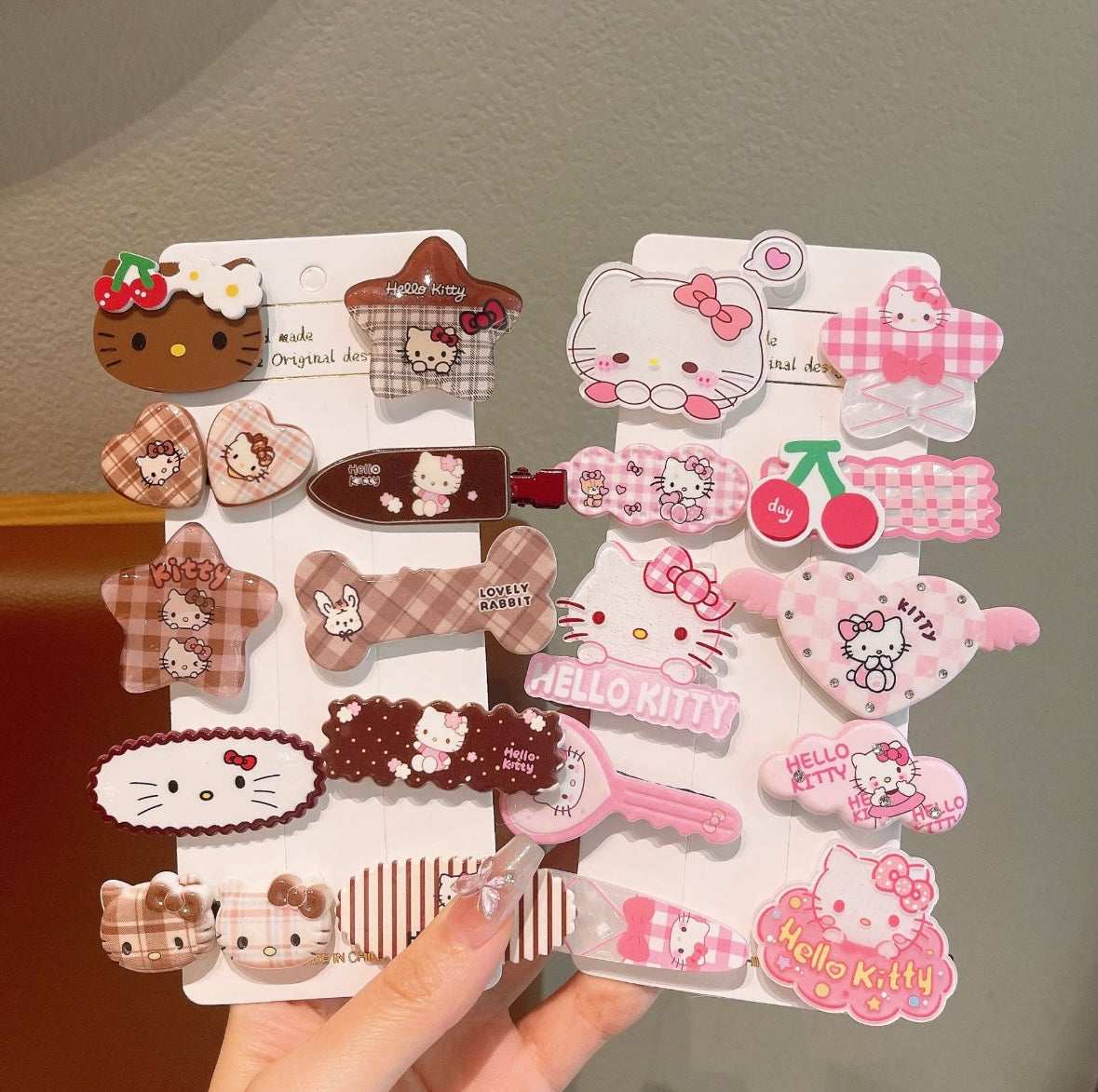 KT Hair Clips Set of 10, Acrylic Hair Clips