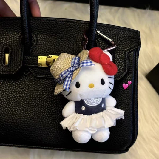 Kitty Pendant ｜Straw Hat White Dress KT